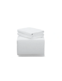 Ovela Cotton Flannelette Bed Sheet Set (White, King)