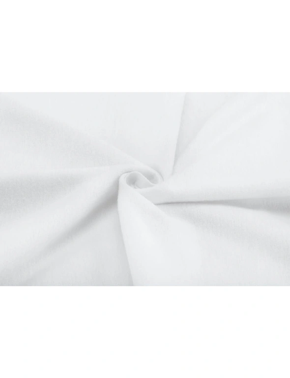 Ovela Cotton Flannelette Bed Sheet Set (White, Queen), hi-res image number null