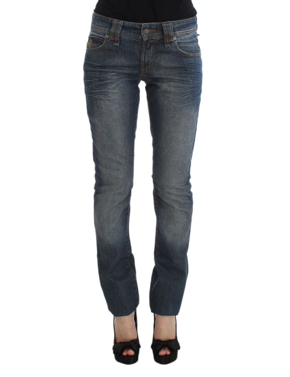 Galliano Blue Wash Cotton Blend Slim Fit Jeans, hi-res image number null