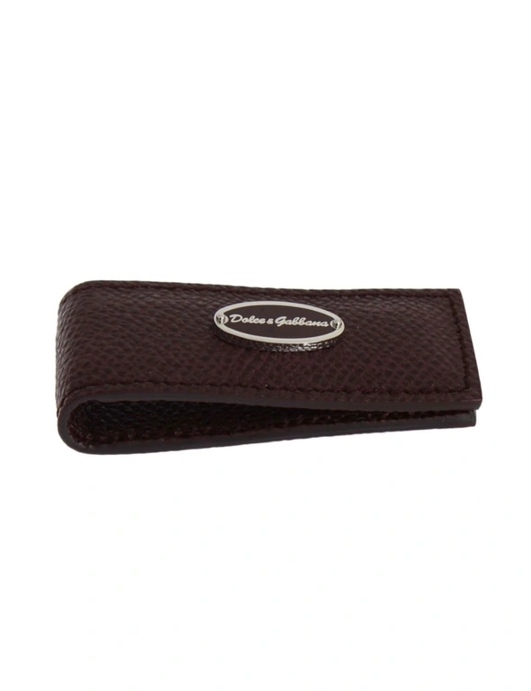 Dolce & Gabbana Bordeaux Leather Magnet Money Clip, hi-res image number null