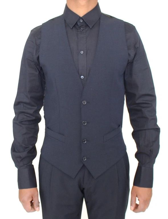 Dolce & Gabbana Blue Wool Formal Dress Vest Gilet, hi-res image number null