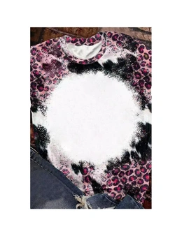 Azura Exchange Leopard Dyed Print Bleached Blank Tee