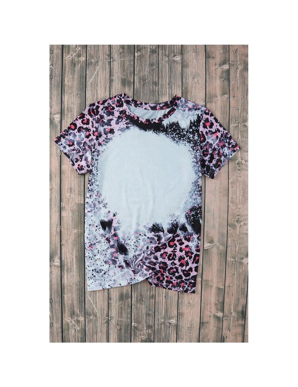 Azura Exchange Leopard Dyed Print Bleached Blank Tee, hi-res image number null