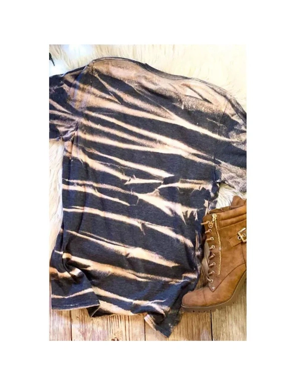 Azura Exchange Tie Dye Stripe Print Bleached T-Shirt, hi-res image number null