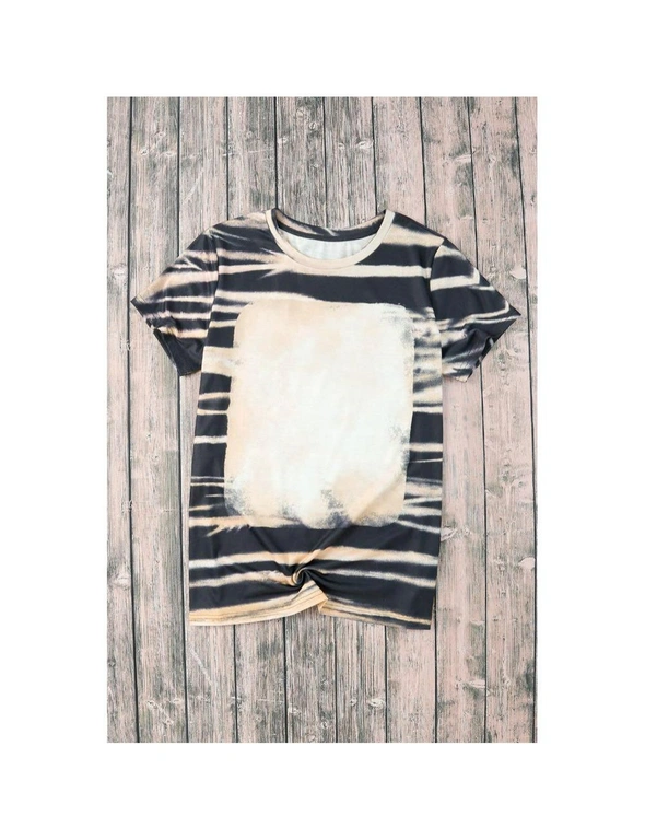 Azura Exchange Tie Dye Stripe Print Bleached T-Shirt, hi-res image number null