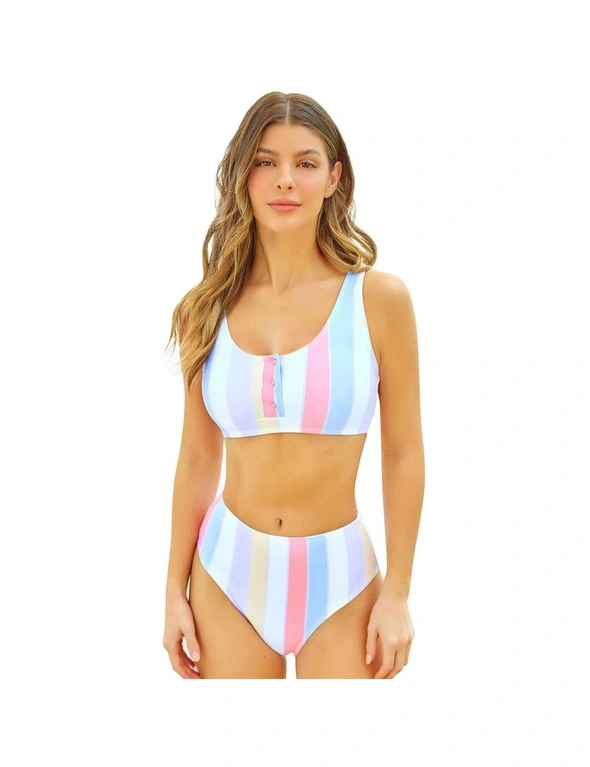 Azura Exchange Snap Buttons Striped Print Two-piece Bikini, hi-res image number null