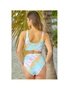Azura Exchange Abstract Waves Print High Waist Bikini Swimsuit, hi-res