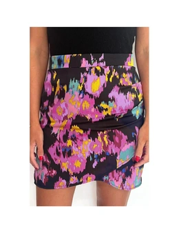 Azura Exchange Abstract/Leopard Print Wrap Hem Mini Skirt