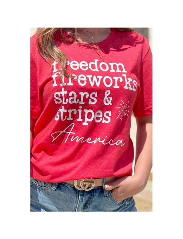 Azura Exchange American Freedom Day Slogan Print T Shirt, hi-res image number null