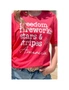 Azura Exchange American Freedom Day Slogan Print T Shirt, hi-res