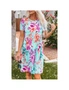 Azura Exchange Short Sleeve High Waist Floral T-shirt Dress, hi-res