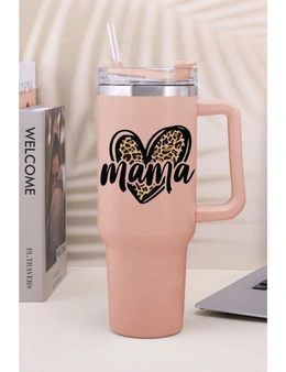 Azura Exchange mama Leopard Heart Shape Stainless Steel Insulate Cup 40oz