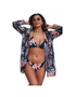 Azura Exchange Floral Triangular Bikini Set with Swimsuit Cover up, hi-res