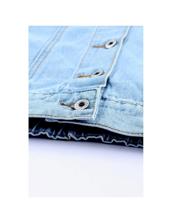 Azura Exchange Acid Washed Pockets Buttoned Denim Jacket, hi-res image number null