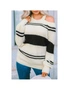 Azura Exchange Striped Cold Shoulder Knit Sweater, hi-res