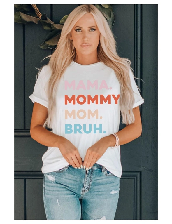 Azura Exchange Mama Mommy Mom Bruh Letter Graphic T Shirt, hi-res image number null