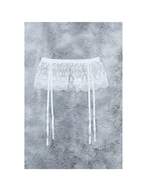 Azura Exchange Sheer Lace Bra and Panty Set with Garter Belts, hi-res image number null