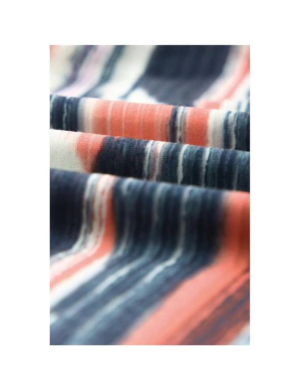 Azura Exchange Multicolor Striped Crisscross Neck Short Sleeve Top