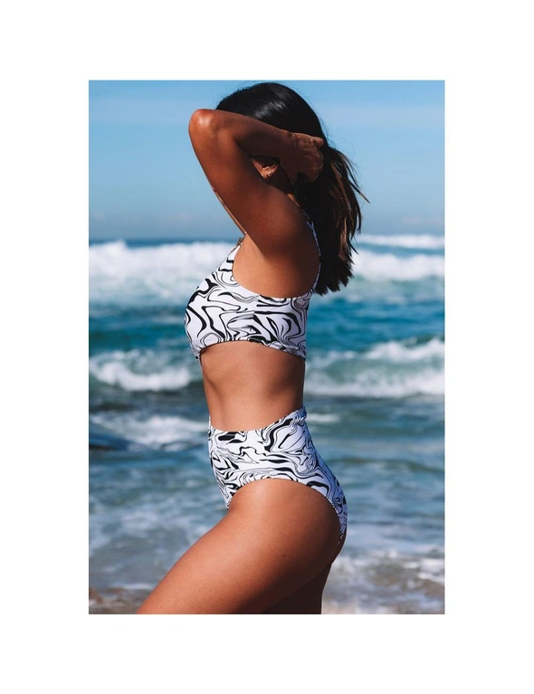 Azura Exchange Abstract Print One-shoulder Cutout One-piece Swimwear, hi-res image number null