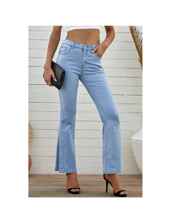 Azura Exchange Wide Leg Split Hemline Flared Jeans, hi-res image number null