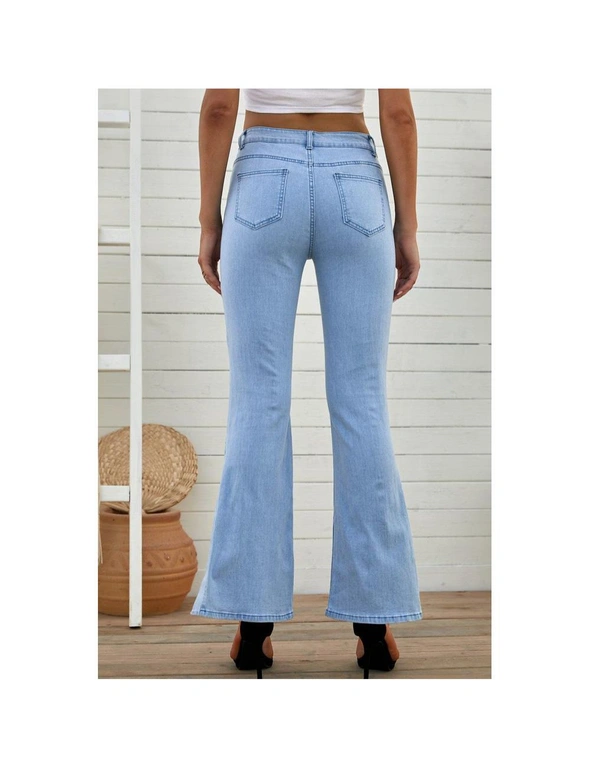 Azura Exchange Wide Leg Split Hemline Flared Jeans, hi-res image number null