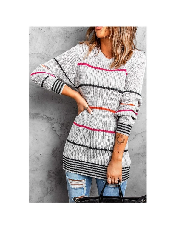 Azura Exchange Ribbed Knit Striped Sweater, hi-res image number null