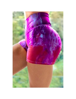 Azura Exchange Multicolor Tie-dye Print Booty Yoga Shorts