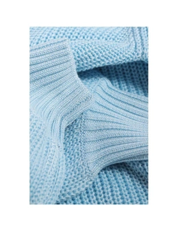 Azura Exchange Women's Winter Casual Loose Long Sleeve Solid Color Halter Neck Backless Cross Belt Cold Shoulder Ribbed Knit Sweater