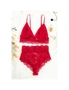 Azura Exchange Strappy Lace Bralette High Waist Lace Up Panty Set, hi-res