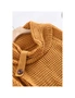 Azura Exchange Mustard Buttoned Wrap Turtleneck Sweater, hi-res