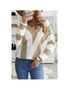 Azura Exchange Khaki Striped Colorblock V Neck Knitted Sweater, hi-res