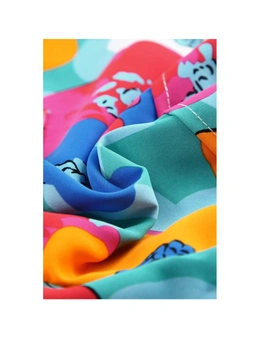 Azura Exchange Multicolor Floral Print Drawstring Elastic Waist Casual Shorts