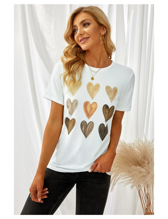 Azura Exchange Be Kind Heart Print O-Neck T-shirt, hi-res image number null