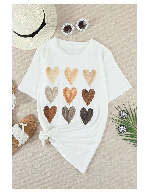 Azura Exchange Be Kind Heart Print O-Neck T-shirt, hi-res image number null