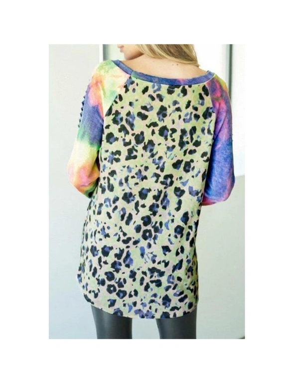 Azura Exchange Tie-dyed Print Cut-out Long Sleeve Top, hi-res image number null