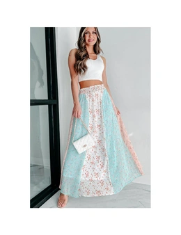 Azura Exchange Multi Floral Print Maxi Skirt