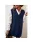 Azura Exchange Dark Blue Knit Vest Pullover Sweater, hi-res