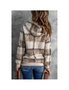 Azura Exchange Khaki Plaid Print Zipper Fleece Hooded Coat, hi-res