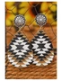 Azura Exchange Aztec Print Water Drop Pleather Earrings, hi-res