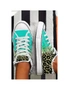 Azura Exchange Multicolor Leopard Print Criss Cross Distressed Canvas Sneakers, hi-res
