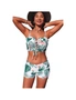 Azura Exchange Tropical Print Lace-up Ruffled Spaghetti Strap Bikini Set, hi-res
