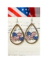 Azura Exchange American Flag Heart Shape Hollowed Wood Drop Earrings, hi-res