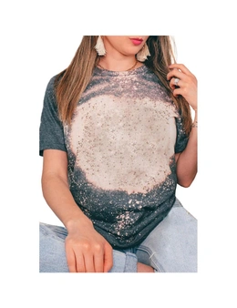 Azura Exchange Plus Size Bleached Tie-dye Print T-shirt