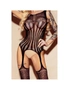 Azura Exchange Lace Mesh Strappy Cutout Open Crotch Body Stockings, hi-res
