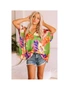 Azura Exchange Floral Print Loose Fit V Neck Tunic Blouse, hi-res