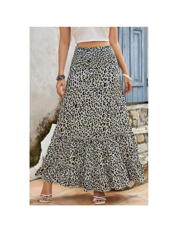 Azura Exchange Embellished High Waist Frill Tiered Maxi Skirt, hi-res image number null