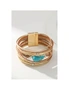Azura Exchange Khaki Multi-layer Leather Turquoise Beaded Bracelet, hi-res
