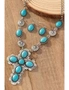 Azura Exchange 3Pcs Turquoise Cross Necklace And Earrings Set, hi-res