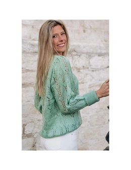 Azura Exchange Sheer Knitted Pointelle Sweater