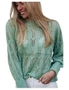 Azura Exchange Sheer Knitted Pointelle Sweater, hi-res